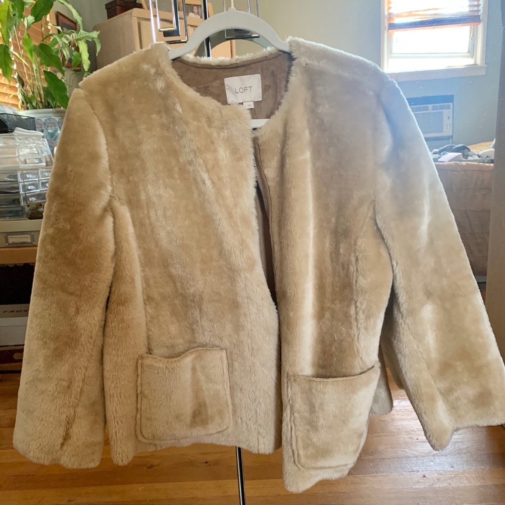 Loft Faux Fur Tan Winter Coat